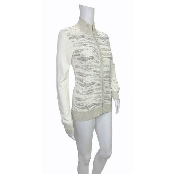 Tail Tech Beige Knit Zip Cardigan Sweater XS - Picture 4 of 9